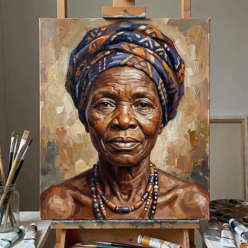 African Woman Portrait Paint - Artistry Unveiled