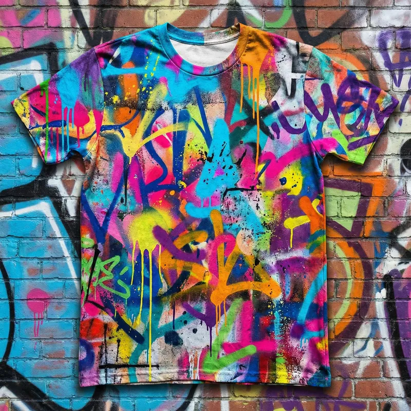Vibrant Graffiti T-Shirt Design | Abstract Spray Paint Art Vibrant Graffiti T-Shirt Design | Abstract Spray Paint Art