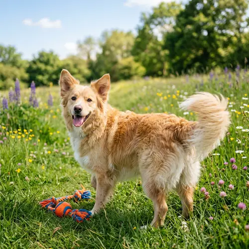 Charming and Playful Dog with Fluffy Tail | Lovable Canine