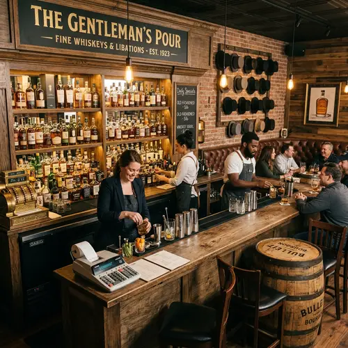 Sophisticated Bar Design with Vintage Charm