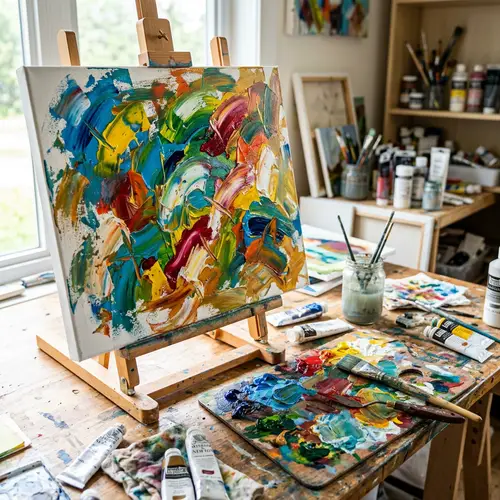 Vibrant Acrylic Paint Canvas Art | Artist's Palette Inspiration