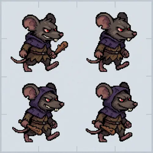 Malicious Mice Walking - 2D Character Sprite