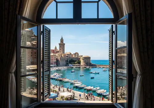 Stunning Harbor View from Genoa's Window
