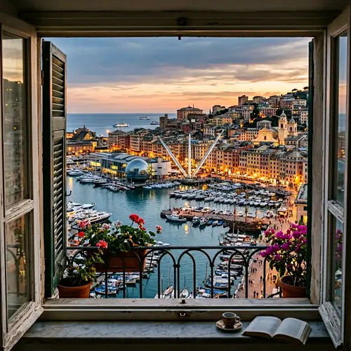 Stunning Harbor View from Genoa's Window