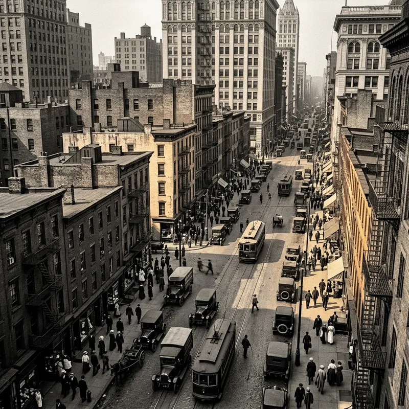 Dynamic Bird's-Eye Cityscape Photography