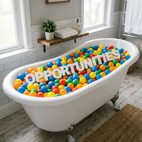 Creative Bathtub Design with Soft Plastic Balls