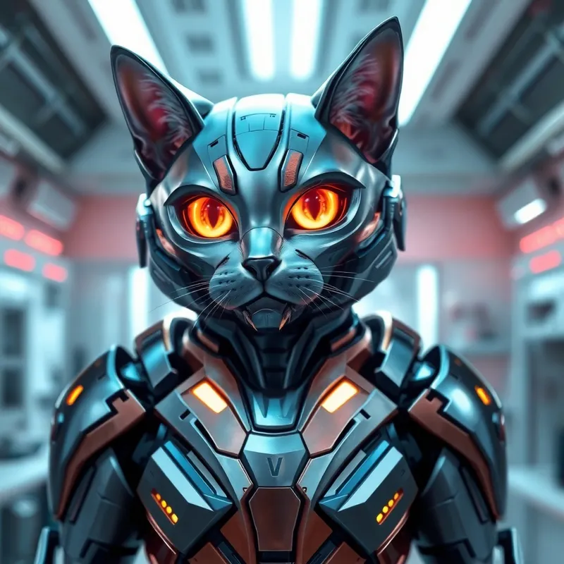 Futuristic Armored Cat: A High-Tech Marvel Futuristic Armored Cat: A High-Tech Marvel