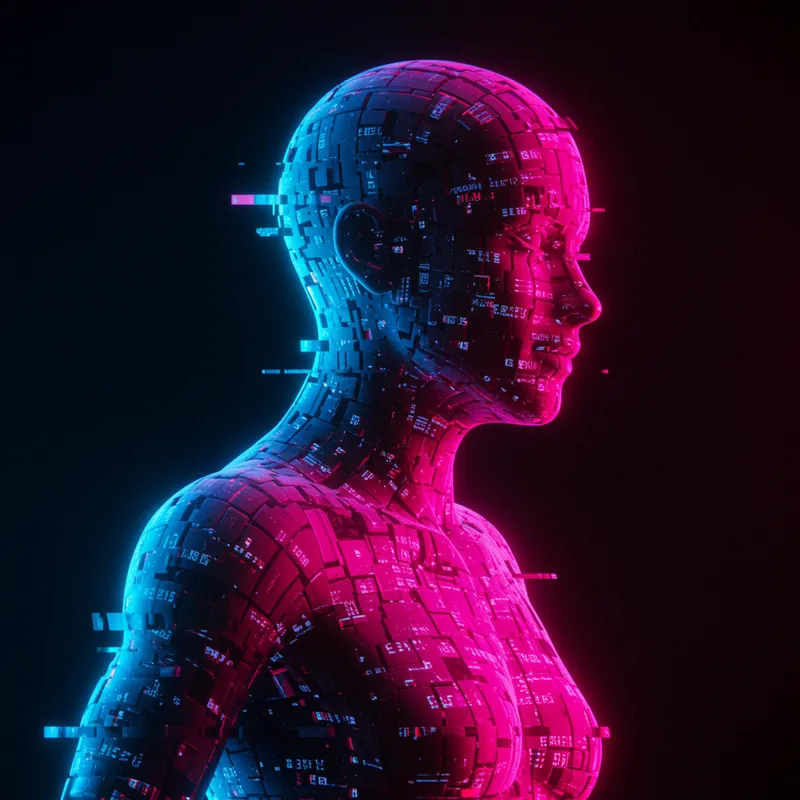 Glitched Modern High-Tech Figure