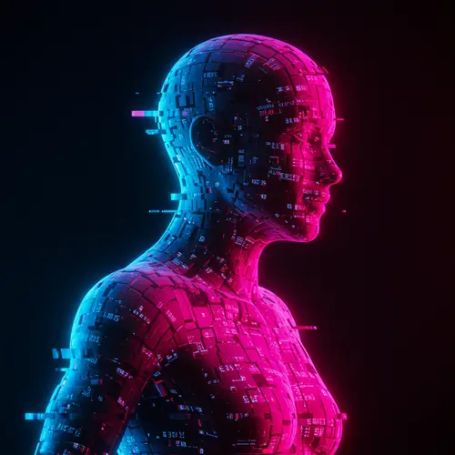 Glitched Modern High-Tech Figure