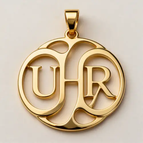 Elegant Gold Pendant Design with Hidden Letters
