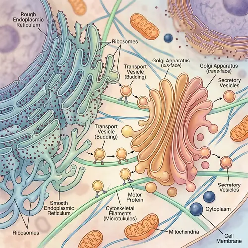 Cute Cell Structure: Golgi Vesicles in Action
