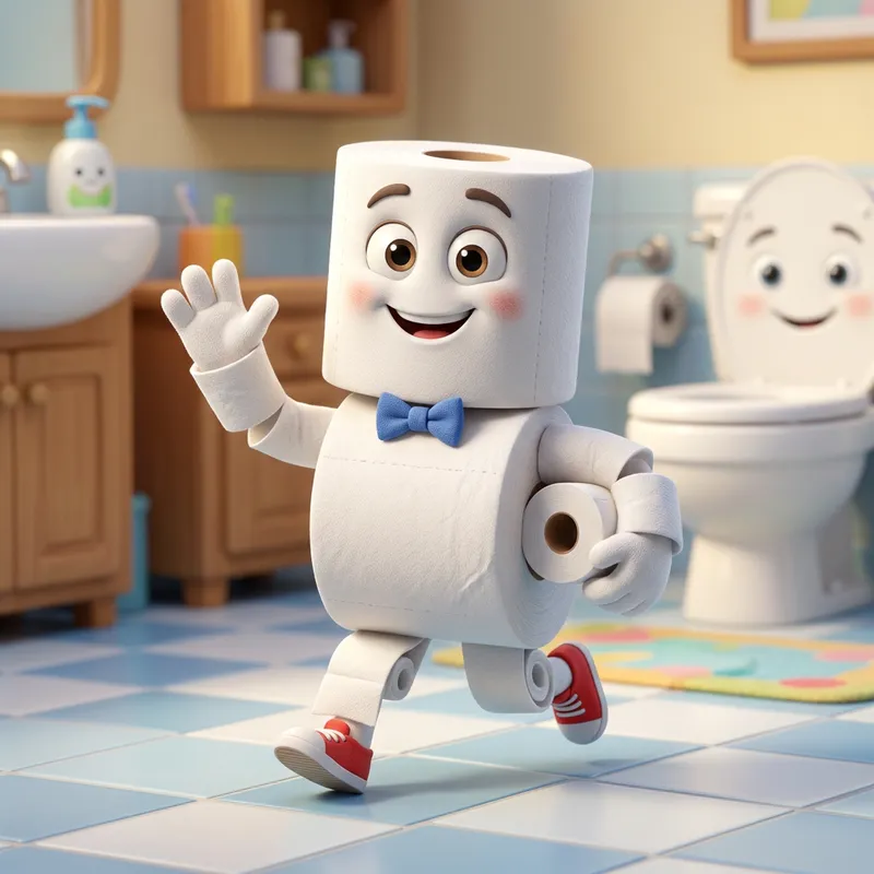 Animated 3D Toilet Paper Man: Fun & Creative Designs