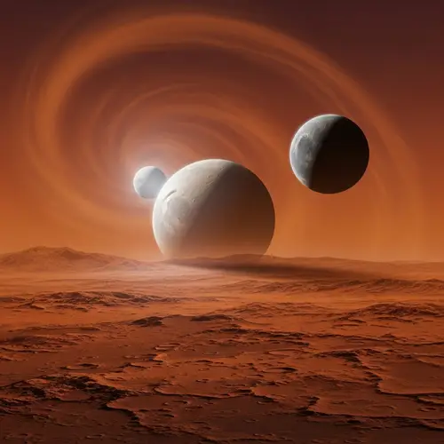 Red Planet with Two Moons