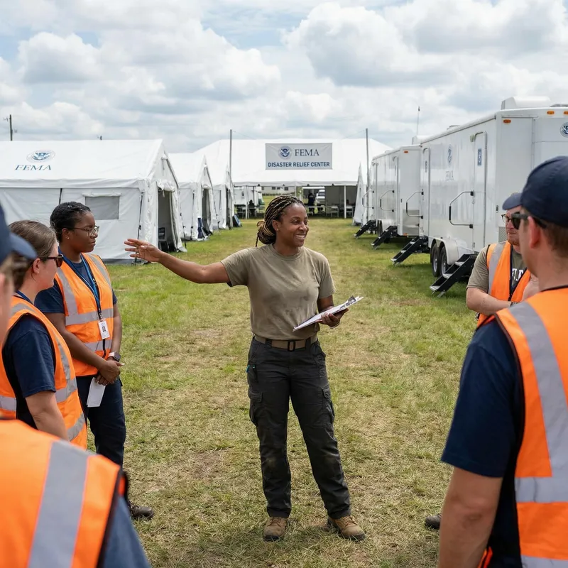 Resilient Woman in FEMA Camp: Empowered and Strong