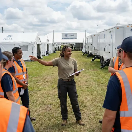 Resilient Woman in Diverse Females FEMA Camp