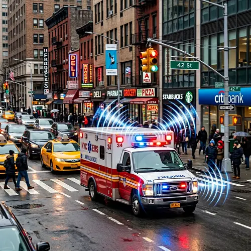 Ambulance Sound Image: Realistic Urban Street Scene