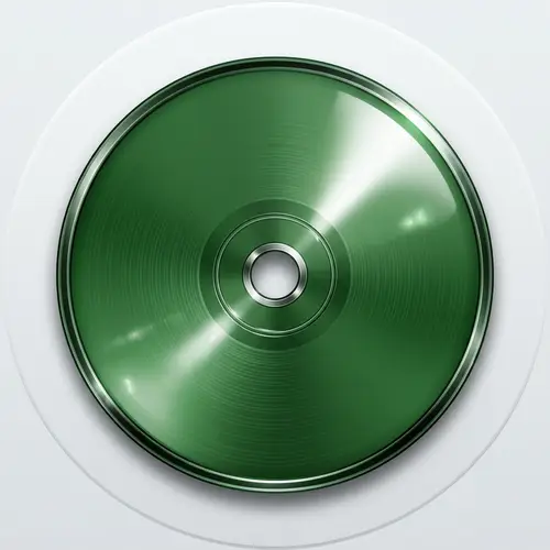 Green CD Icon - Symbol of Music & Data Storage | Website