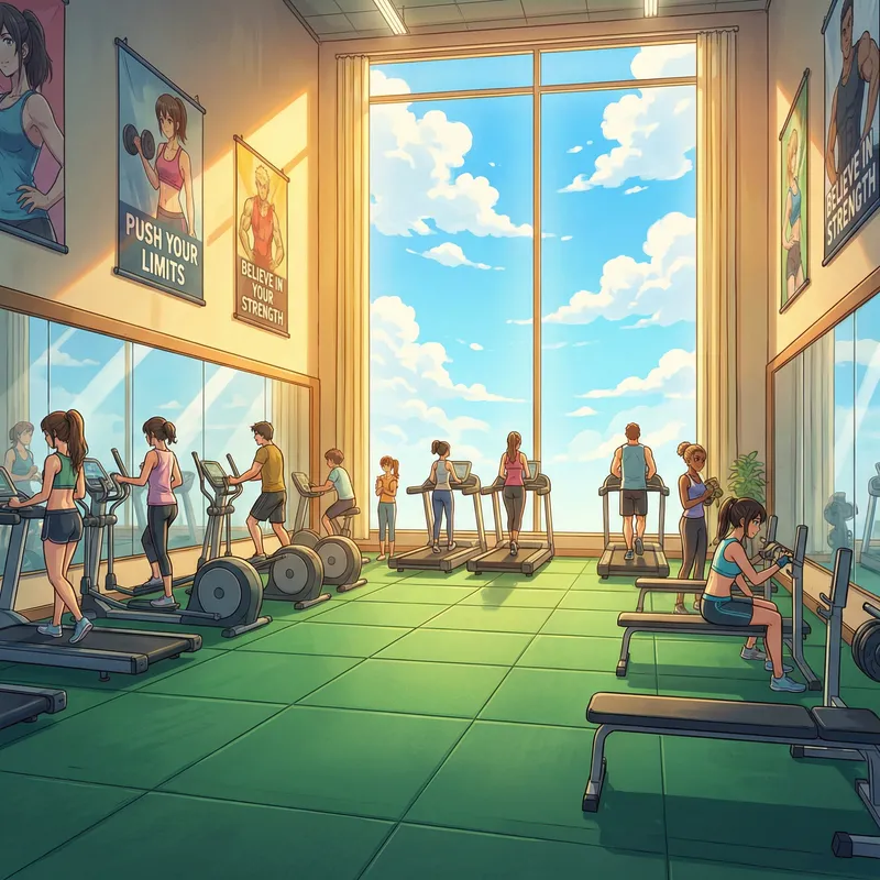 Anime Gym Design: Spacious & Inspirational Workout Space