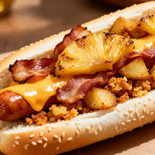 Delicious 30cm Hot Dog with Unique Toppings