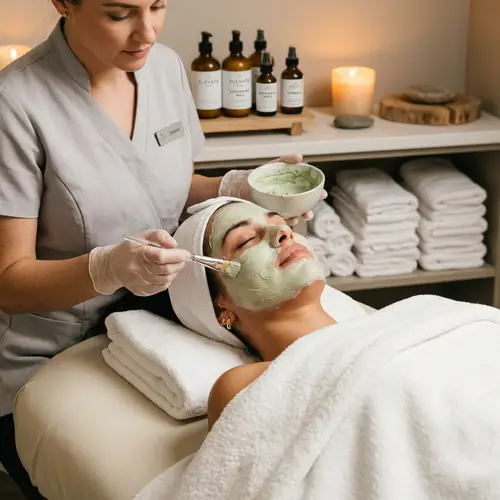 Relaxing Facial Cleansing at Modern Spa