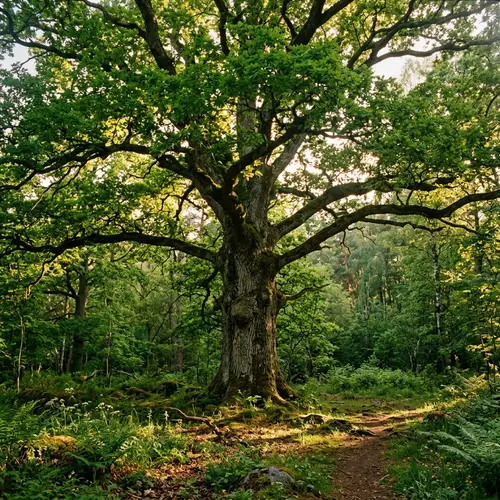 Magnificent Tree in a Peaceful Forest: A Symbol of Serenity and Calm