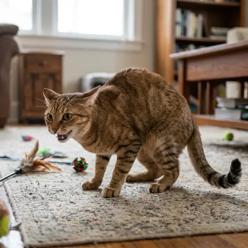 Muscular Cat Ready for Playful Skirmish