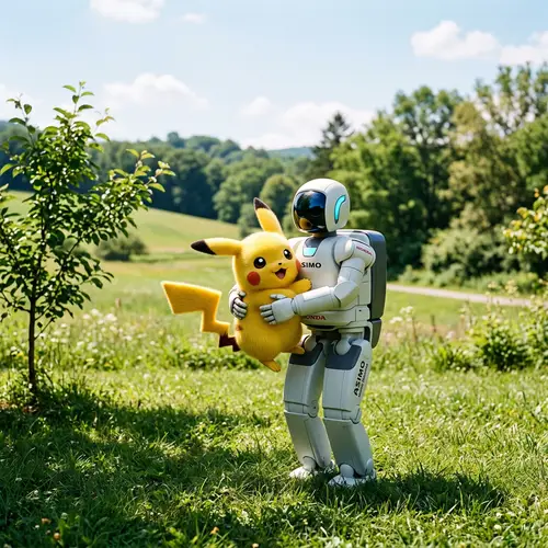 Pikachu Love: Adorable Moments with Honda Asimo