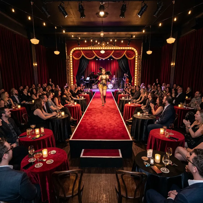 Charming Cabaret Stage Setup For Memorable Events AI Art Generator Charming Cabaret Stage Setup For Memorable Events AI Art Generator