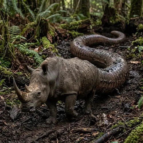 Rhinoceros Mixed with Earthworm