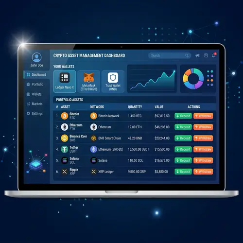 Cryptocurrency Asset Management Dashboard | Wallets, Assets, Network