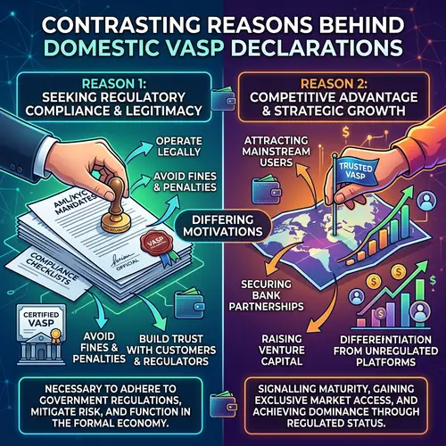 Contrasting Reasons Behind VASP Declarations of Domestic Wallet Operators