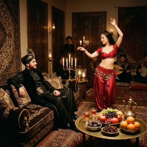 Young Ottoman Sultan Enjoys Belly Dance Performance