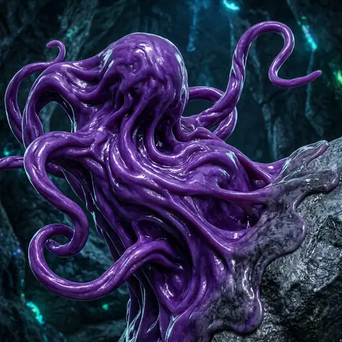 Purple Alien Symbiote - Otherworldly Living Goo Visualization