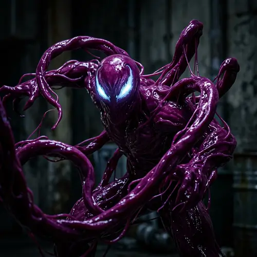 Vivid Purple Symbiote - Alien Being Forming Symbiotic Relationship