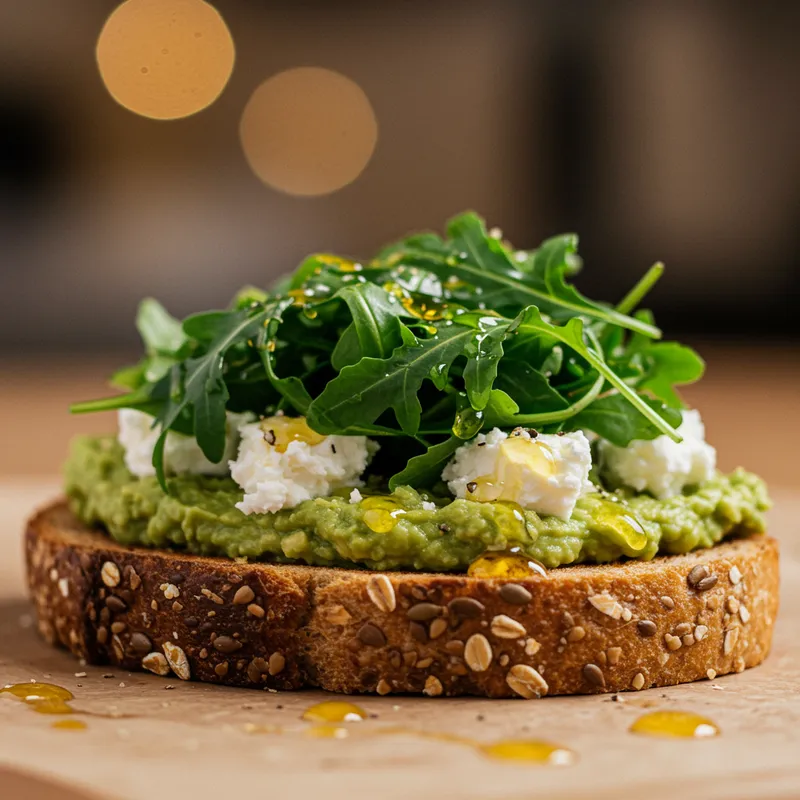 Delicious Avocado Toast with Goat Cheese & Greens