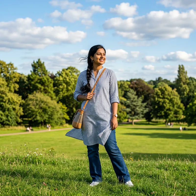 Serenity of a Woman in Green Park