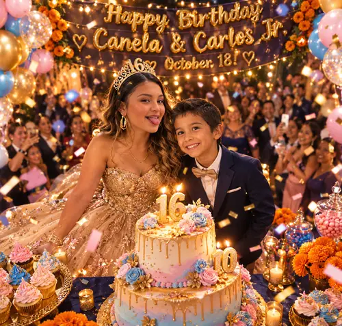 Vibrant Surreal Birthday Celebration for Canela & Carlos