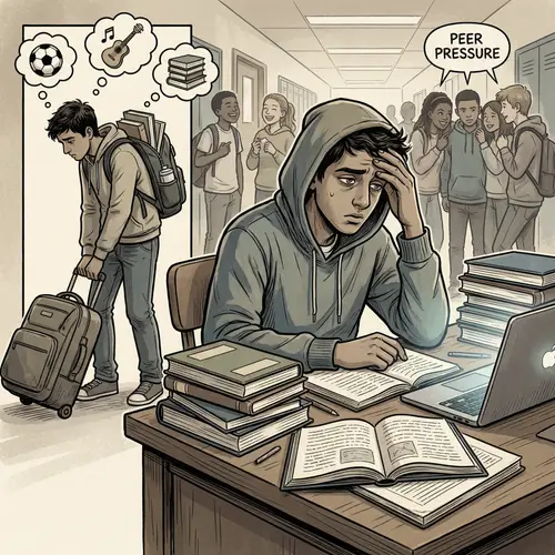 Teenage Student Struggles: Academic Pressure & Emotional Challenges