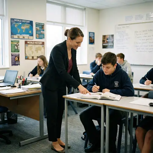 Seductive Teacher in Mini Skirt