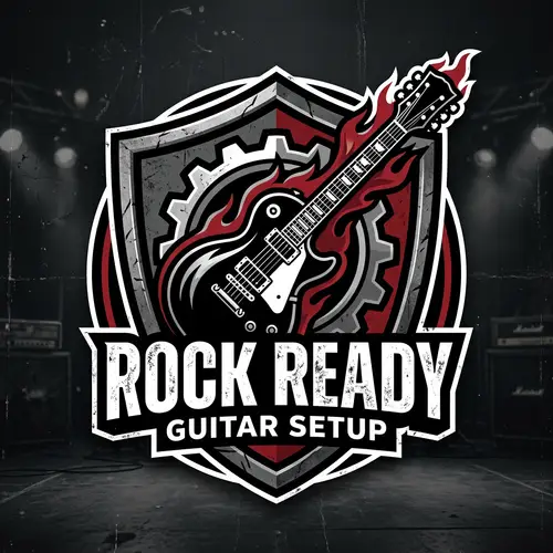 Rock Ready Guitar Setup Logo Design
