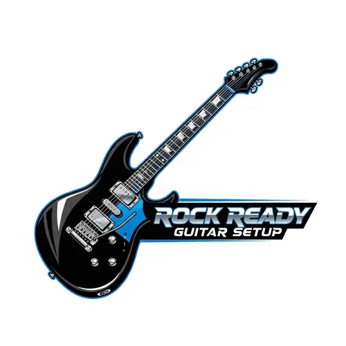 Rock Ready Guitar Setup Logo Design