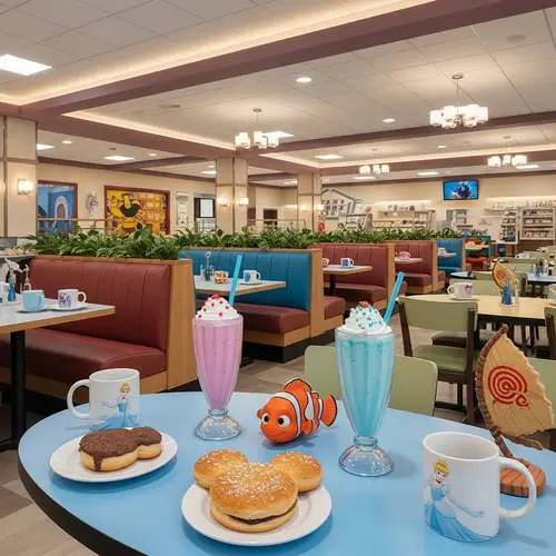 Disney-Inspired Cafeteria with Unique Table Settings