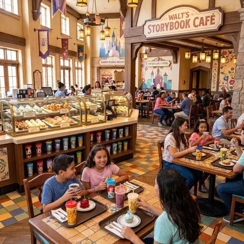 Disney-Inspired Cafeteria with Unique Table Settings