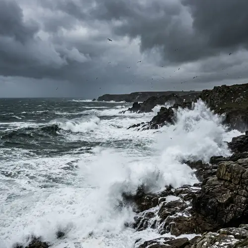 Turbulent Sea in Brittany, France