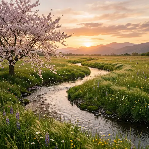 Capture Tranquility: A Serene Meadow Scene