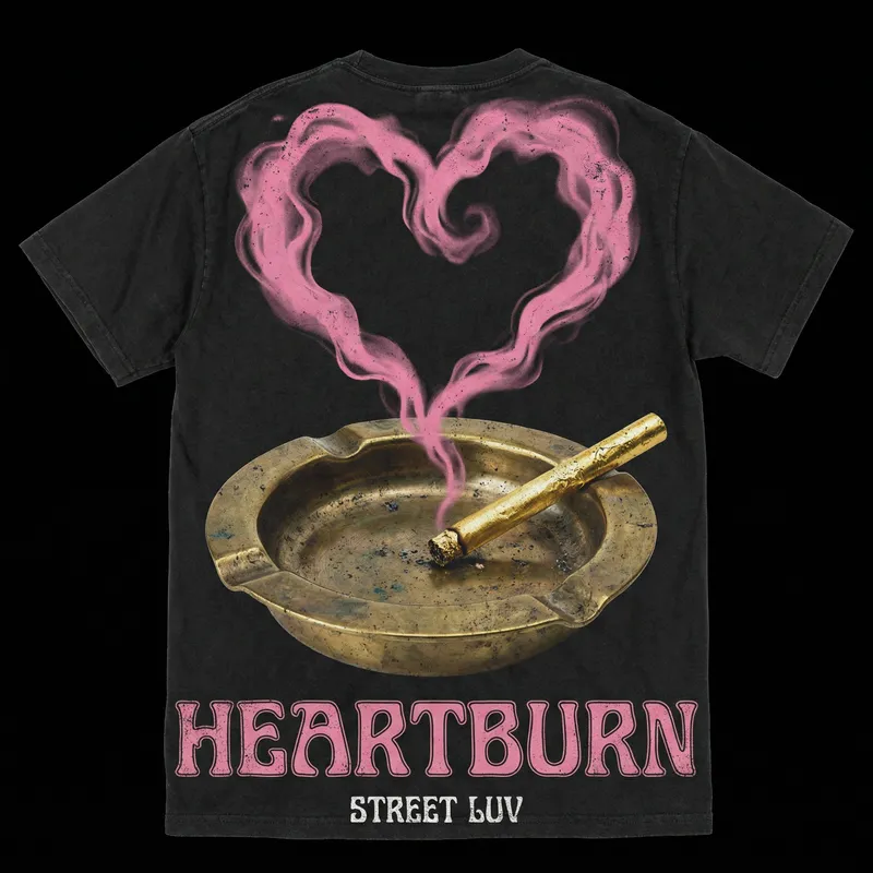 Streetwear T-Shirt Design with Gold Cigarette
