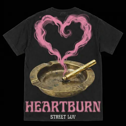Streetwear T-Shirt Design with Gold Cigarette