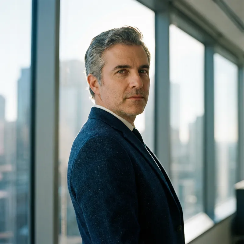 Confident Business Executive in Modern Office Portrait Confident Business Executive in Modern Office Portrait