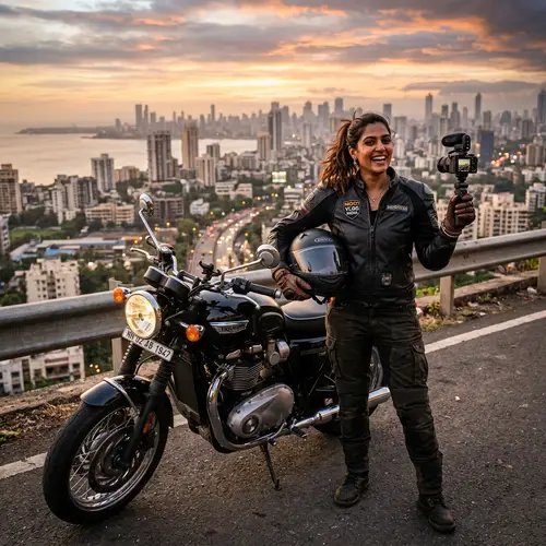 South Asian Woman with Motorbike: Capturing Exciting Journeys