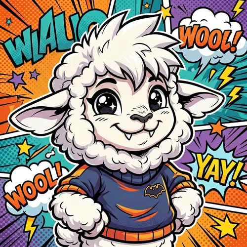 Unique Sheep Character with Vampire Teeth